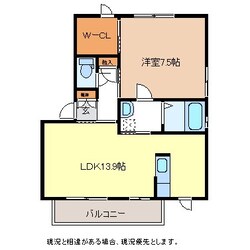 バリュージュ田中IIＢ棟の物件間取画像